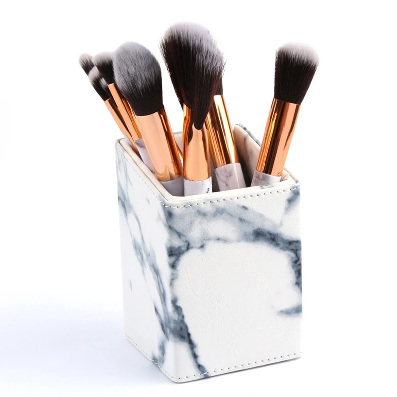 

Портативный держатель для косметики из искусственной кожи с мраморным рисунком