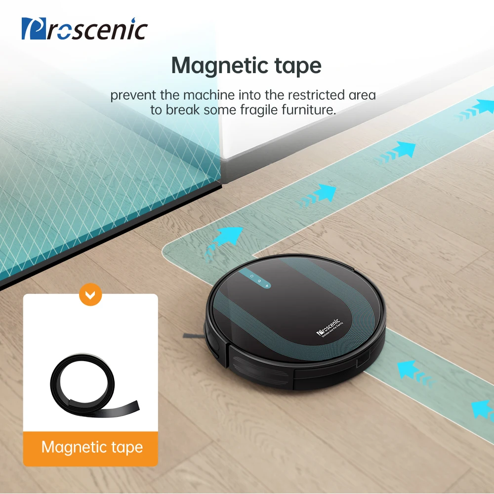

Proscenic 850T Robot Vacuum Cleaner Vboost Technology 3000Pa Big Suction 2 in 1 Cleaning Dust Collector Electric Water Tank