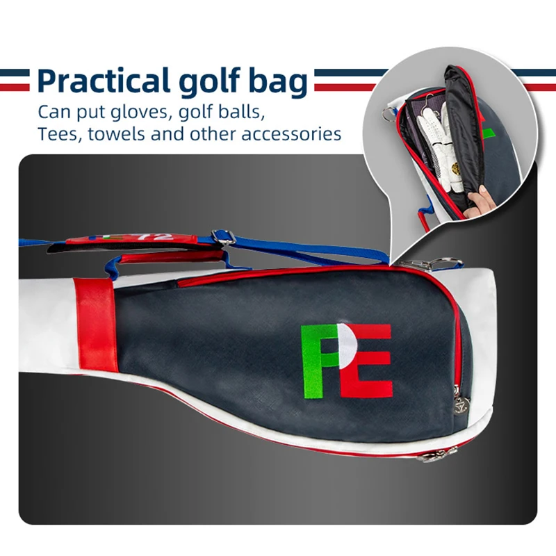 PLAYEAGLE Golf Gun Bag Sunday Bag 1pc Soft Foldable Protatble Folding Leather Club Bag For 6-9Pcs Clubs Lightweight Air Travel