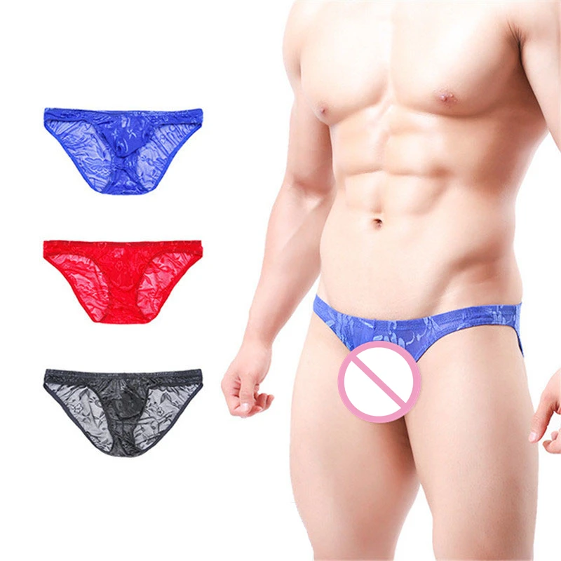 2020 Цветочные кружевные сетчатые трусики сексуальное мужское нижнее белье