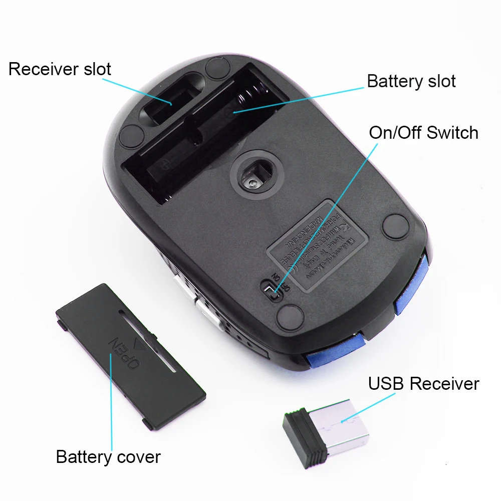 CHYI, беспроводная мышь, эргономичная, 2,4 ГГц, 1600 dpi, USB2.0 приемник, мышь для ПК, ноутбука, рабочего стола, Raton inalambrico, Питание от 2* AAA батареи