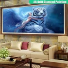 Алмазная 5D картина Тигр, полноразмерная мозаичная картина с квадратнымикруглыми стразами, украшение для дома, подарок