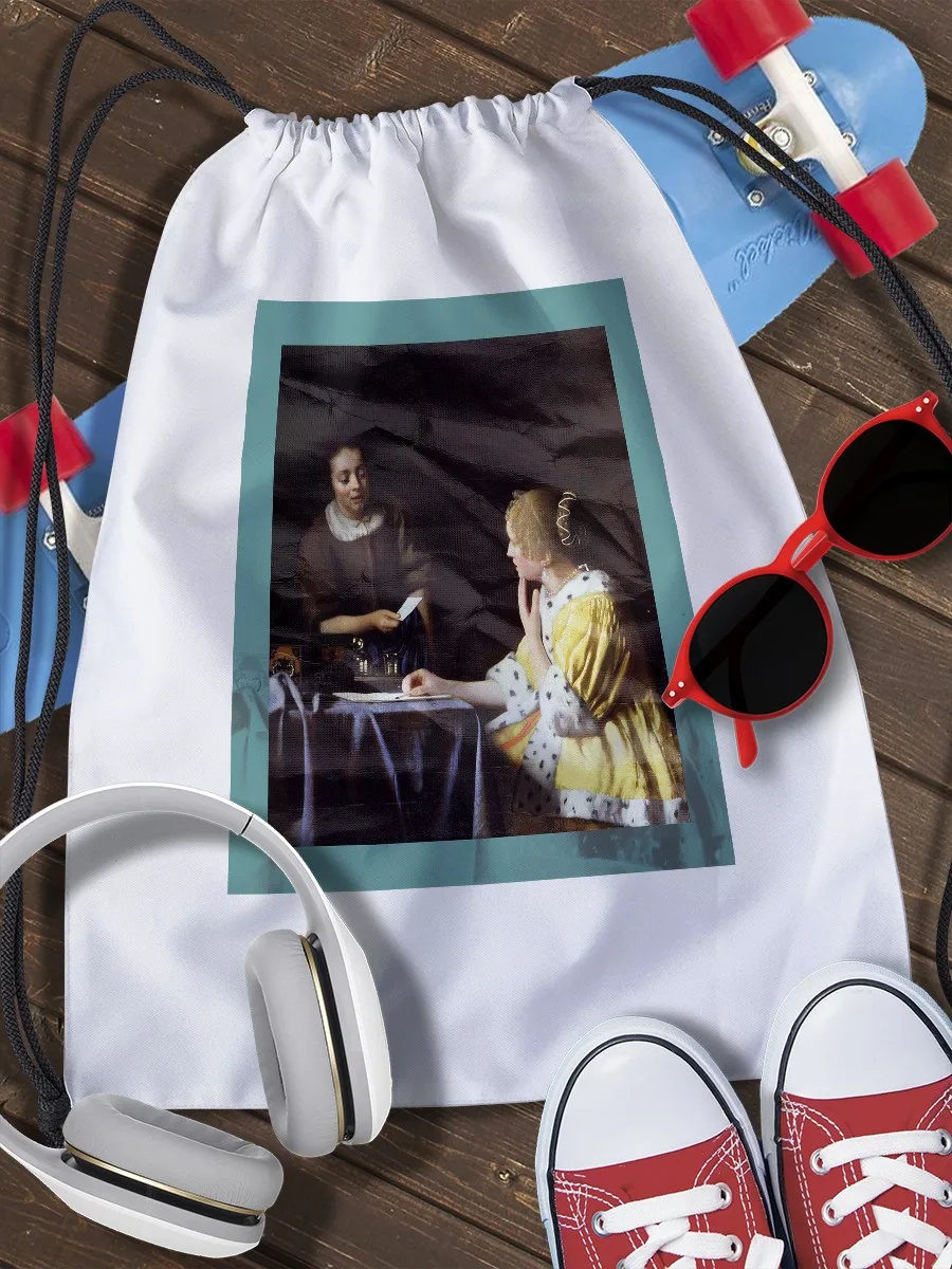 Мешок для сменной обуви Jan Vermeer van Delft (Ян Вермеер репродукции великие художники) -