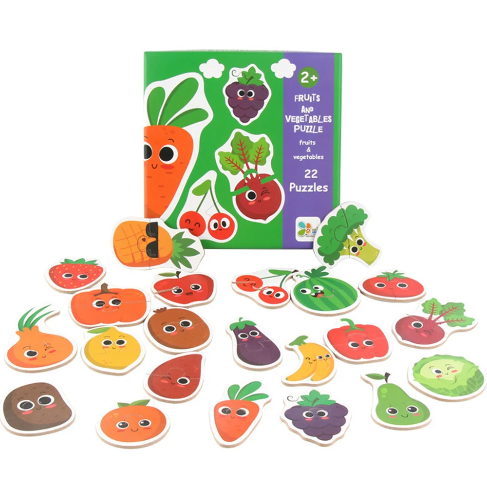 vegetables Детские Большие совпадающие головоломки игры раннего обучения карты головоломки игрушки для детей Дети Развивающие игрушки подарки мальчик деревянные игрушки - Цвет: vegetables