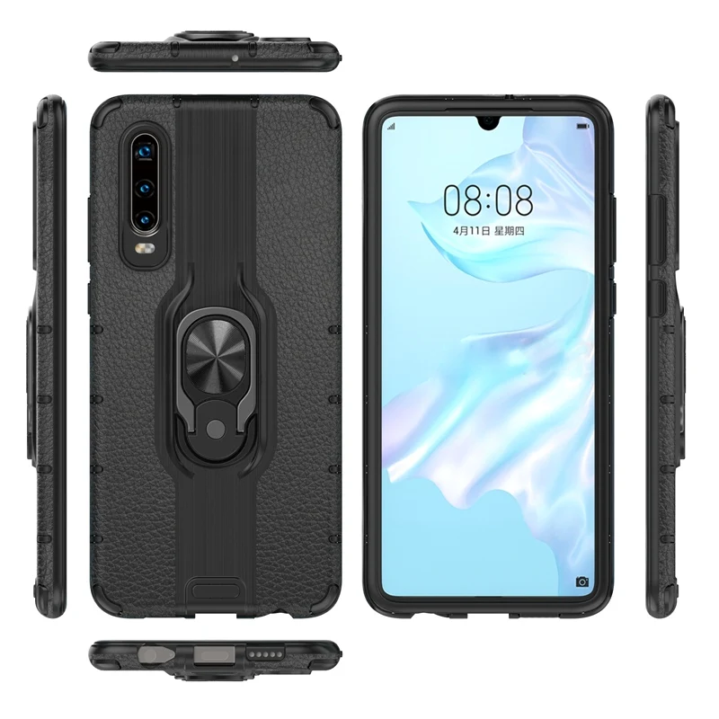Стенд с металлическим кольцом Магнитный чехол для huawei P30 сверхмощный защитный