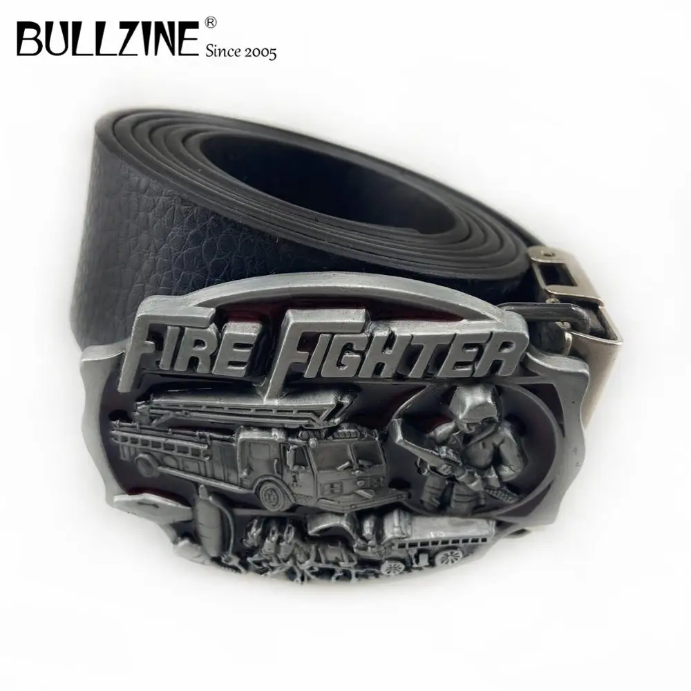 Bullzine цинковый сплав пожарного пряжка на ремешке ковбойские джинсы для женщин