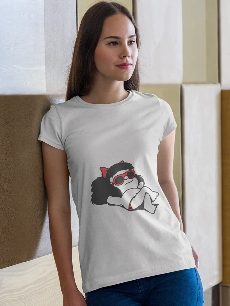 

Yeskuni Casual T Shirt Women Mafalda Vacation Fashion Short Sleeve Streetwear Summer Round Neck Top for Ladies Ropa Tumblr Mujer