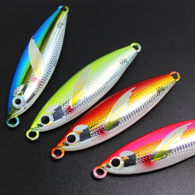 

CASTFUN Metal jig 4pcs/lot 40g 60g 80g 100g Artificial Baits Glowing Slow Jigging Lure Fishing Jigs Fishing Lures Slow jig