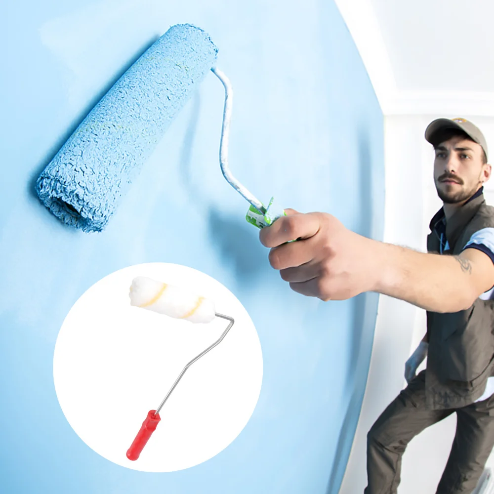 

4 Inch Multifunction DIY Wall Paint Roller Brush Set Roller Paint Brush Handle Tool 1Pc Brush with 10Pcs Roller Brush Parts for