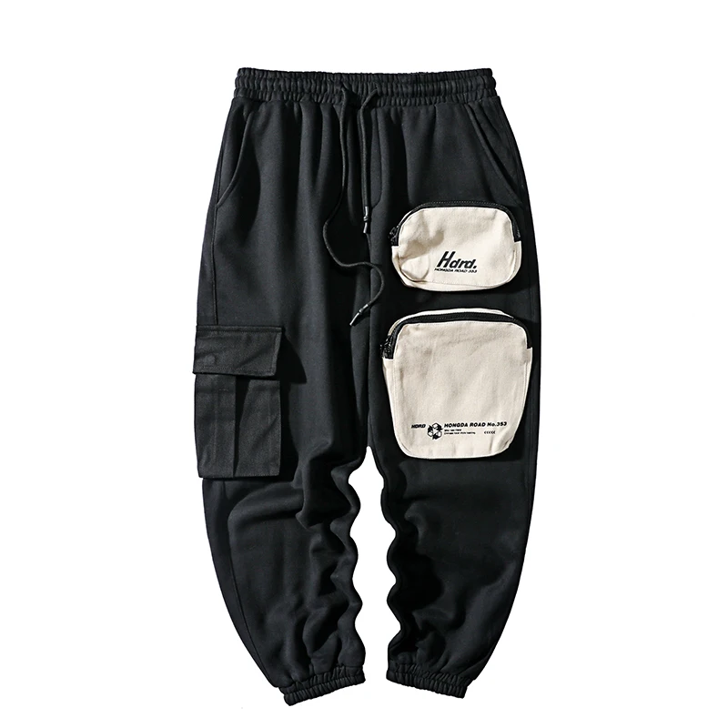 

Men Winter Pants Thick Fleece Joggers Big Pocket Streetwear Loose Trousers Male Casual Warm Sweatpants Cargo Pants
