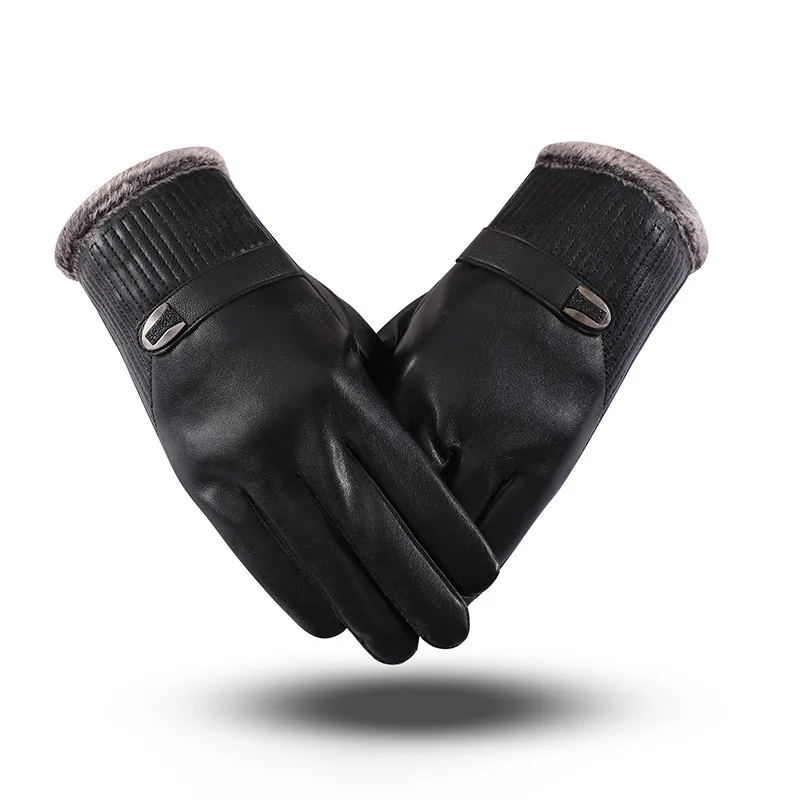 Меховые перчатки из искусственной кожи с флисом сенсорным экраном деловые