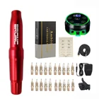 Оригинальный профессиональные Татуировка мини лазерная гравировка машины ручка BRONC-V4 Швейцарский двигатель с Aurora-2 Мощность картридж иглы Набор для перманентного