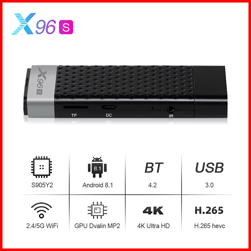 Smart TV Stick Android 8 1 ТВ приставка X96S Amlogic S905Y2 четырехъядерный 2 ГБ/4 Гб RAM 16 Гб/32 ГБ ROM 4G/5 8G