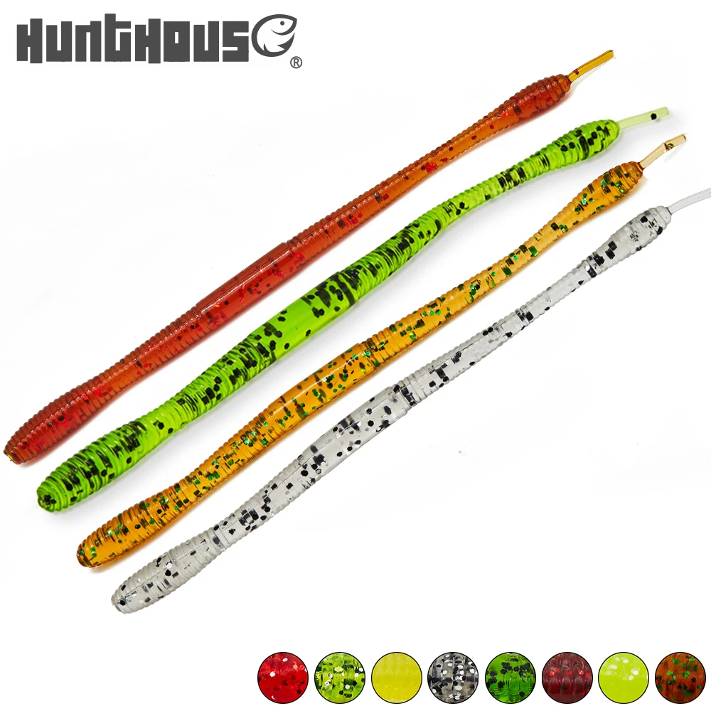 Hunthouse 10 шт./пакет Мягкая приманка в виде червей приманки опускается на дно червь