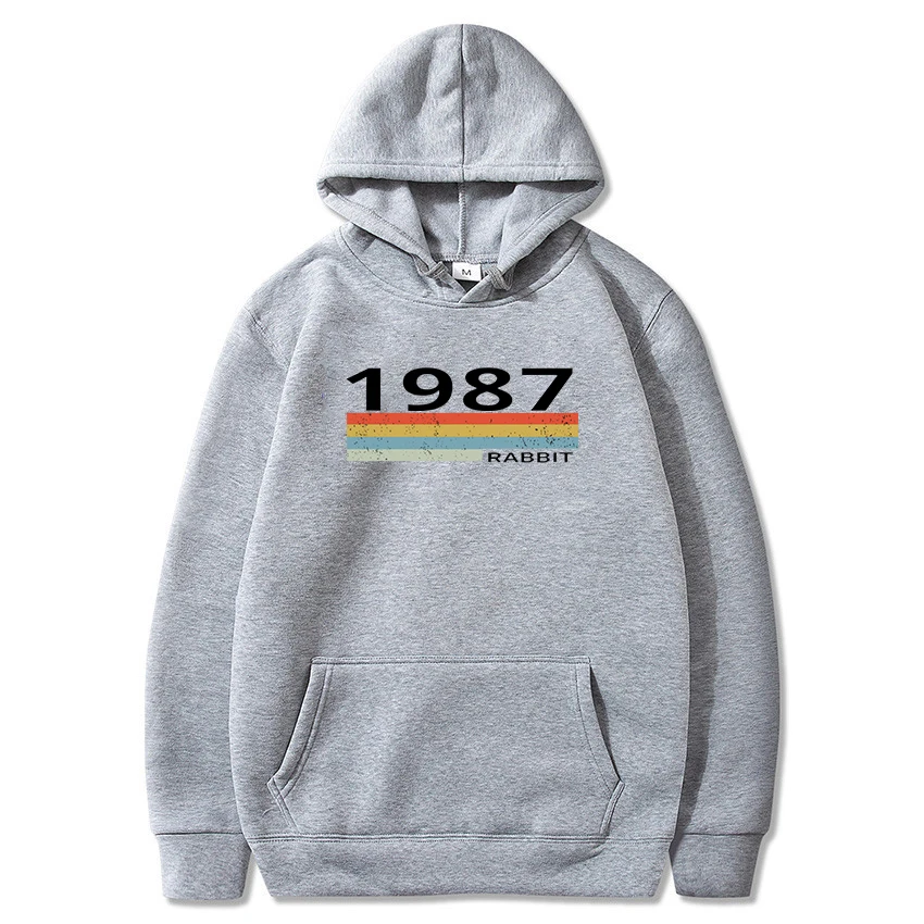 1987 Letter Print Hoody Autumn Winter Retro Fashion Hoodies Birthday Gift Idea Women Girls Mom Wife 87 Funny Vintage Sweatshirt