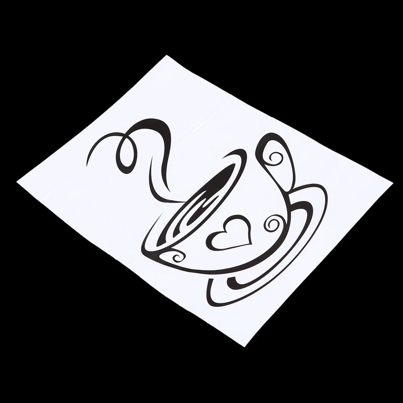 Черные кофейные чашки настенные наклейки для искусства ПВХ стикер с кофе