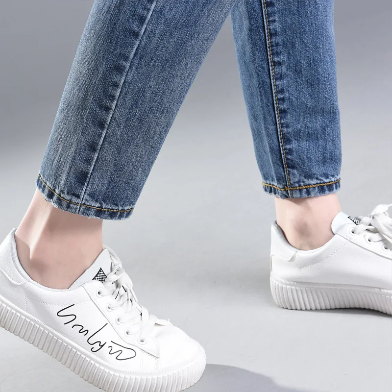 

Shattered jeans women's loose nine points spring dress 2020 new thin wild high-waist beggar Harlan father pants