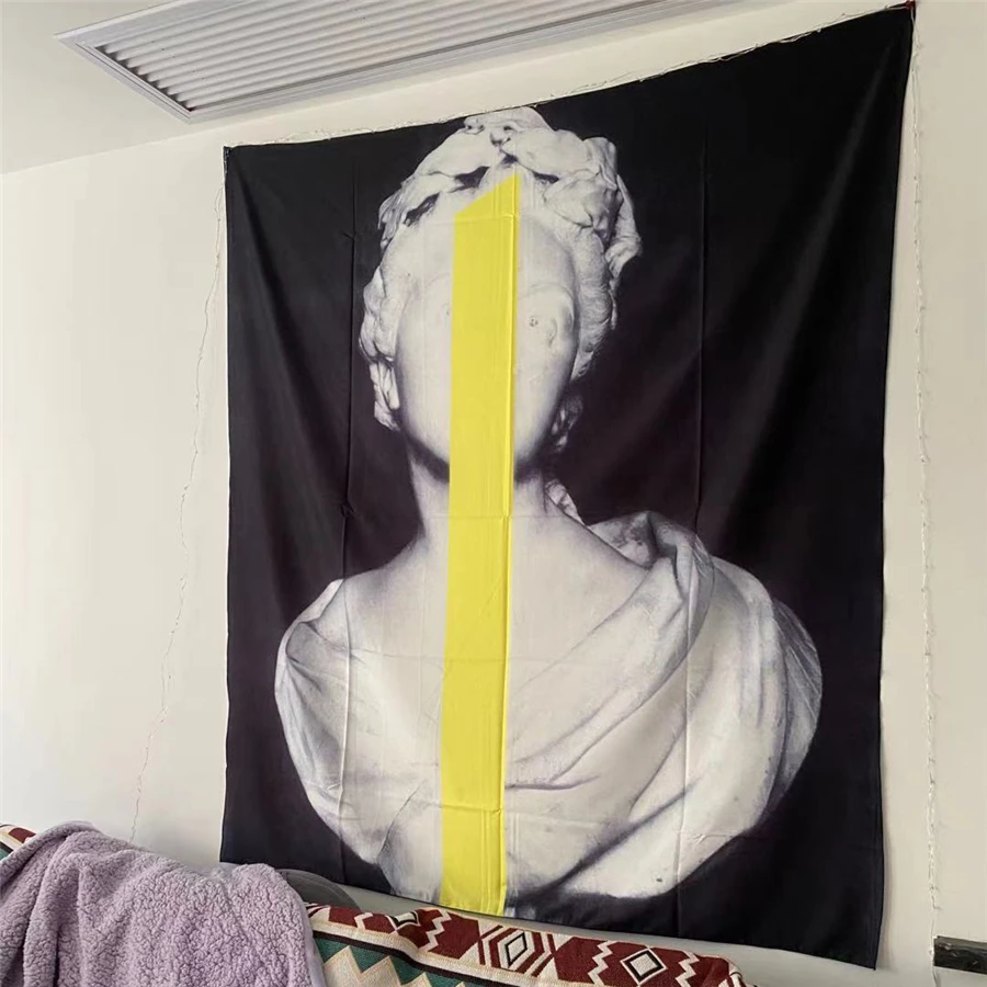 Черно белый гобелен David Art Настенный декор спальня хиппи настенная ткань одеяло