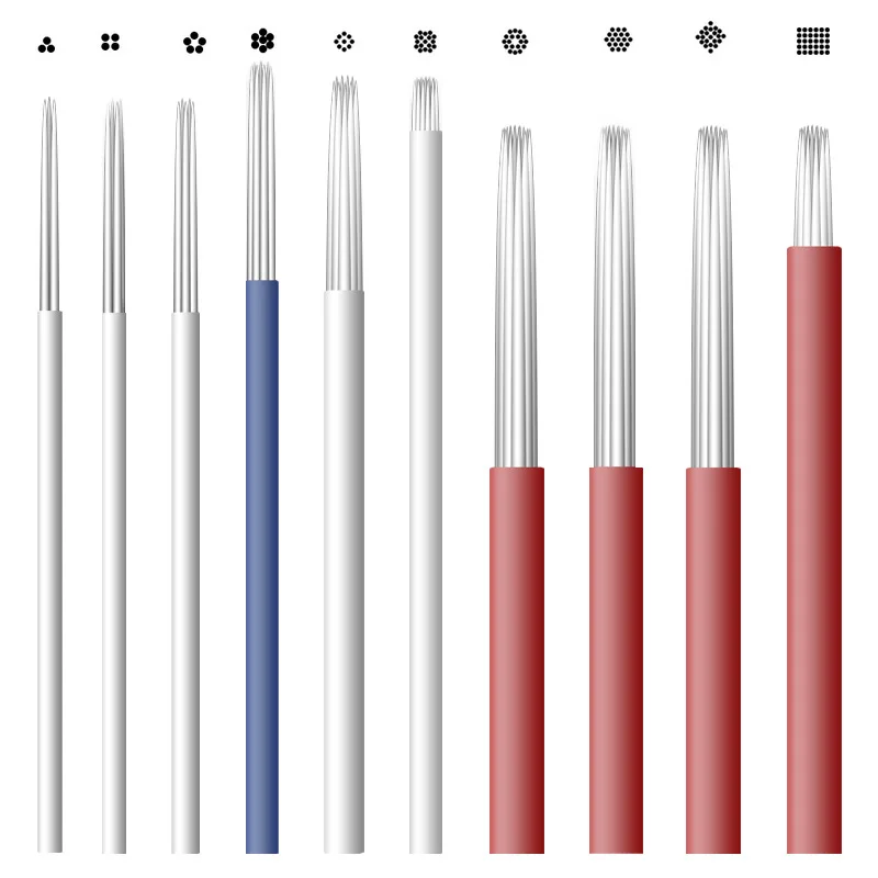 

Иглы круглые для микроблейдинга, иглы круглые для татуажа бровей, перманентного макияжа, лезвия для затенения тумана, 50 шт.