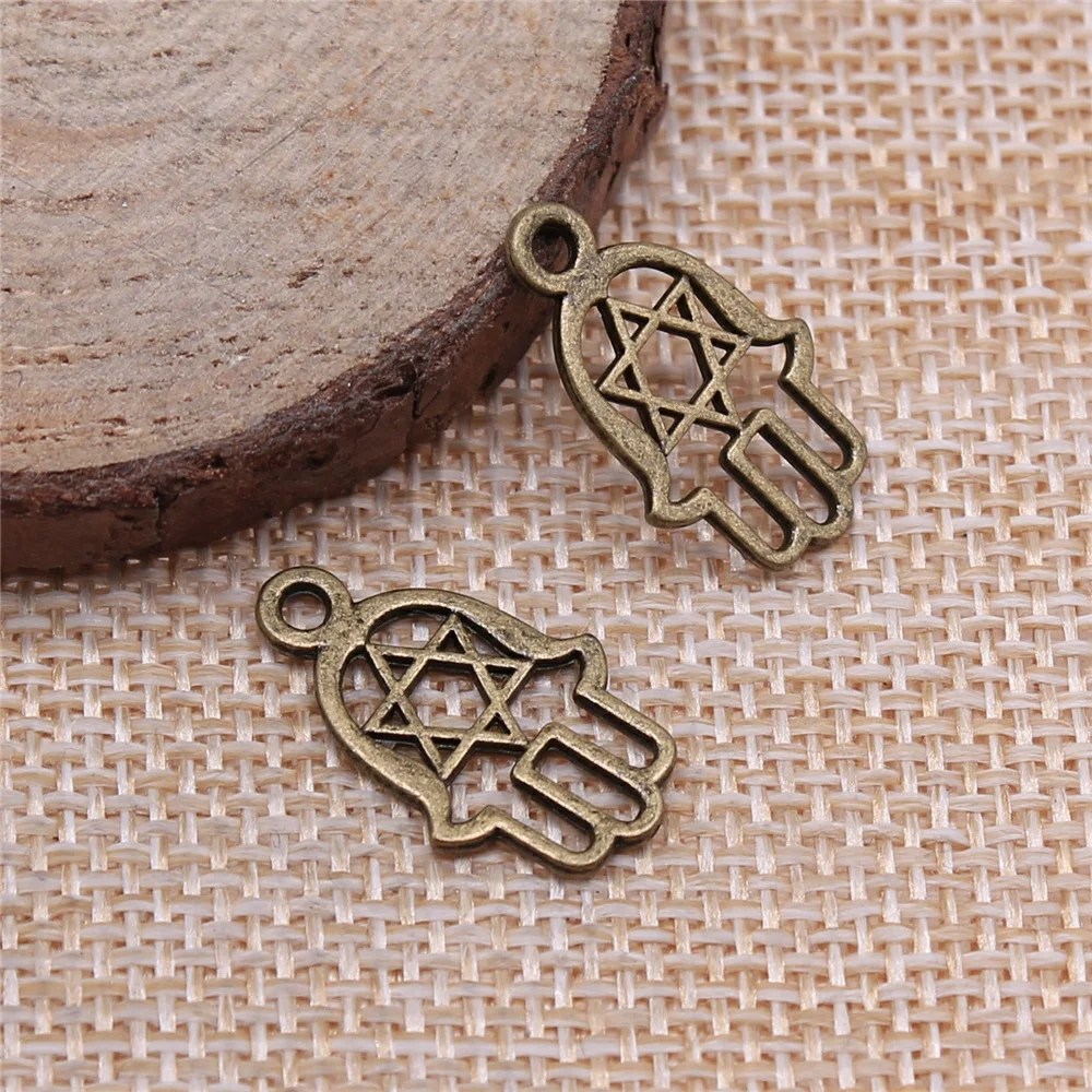 

free shipping 108pcs 20x12mm antique bronze Palm stars charms diy retro jewelry fit Earring keychain hair card pendant
