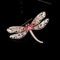 pink cubic zirconia dragonfly brooches pins women fashion wedding jewelry new brand design sweet insect brooch pin