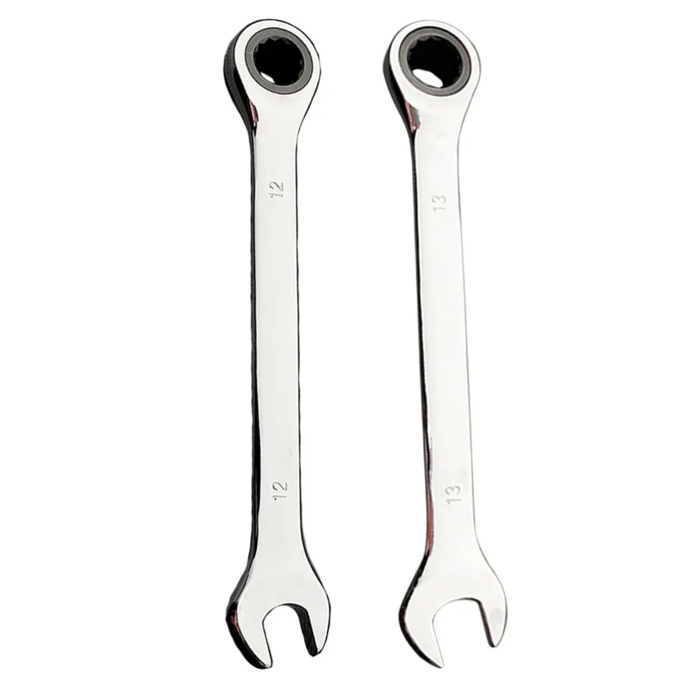 

2pcs 72 Teeth Double End Ratcheting Wrench Repairing Ratchet Spanner Hand Tool