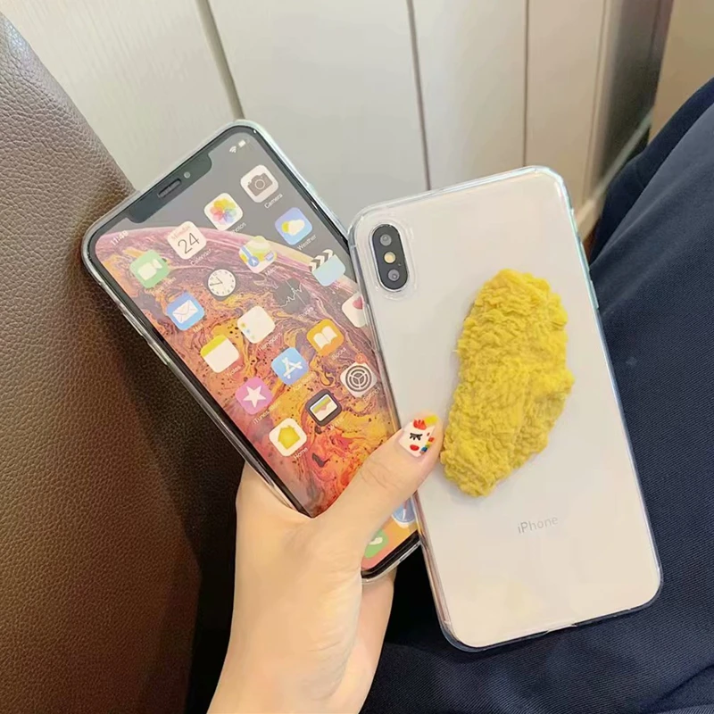 KEXIN Funny 3D Fried Chicken wings Phone Case For Apple iphone XR XS MAX X7 8 6S 6 Plus TPU Clear Back Covers Cases Cartoon |