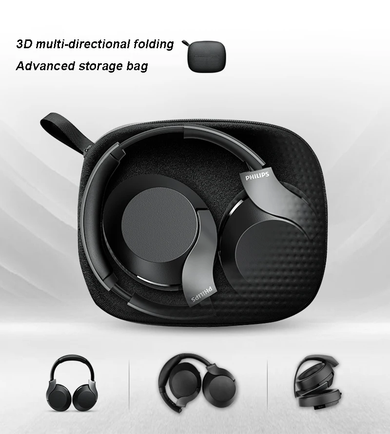 Новинка, Наушники PHILIPS HIFI TAPH805 Hi-Res Bluetooth 5,0, активные наушники с шумоподавлением с микрофоном, складная поддержка, официальный тест