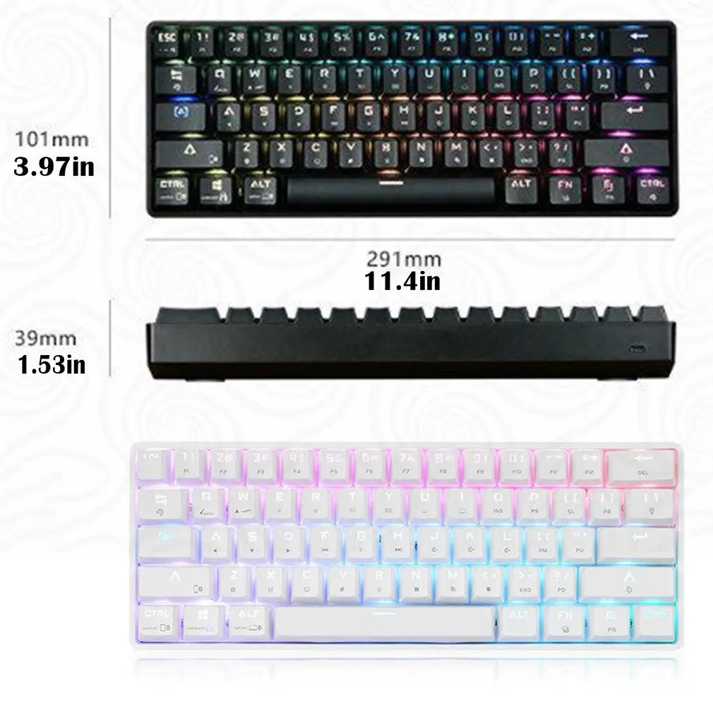 

DK61 Wireless And Wired Dual-mode 61-key Mechanical Keyboard RGB Gaming Ergonomic Mechanical Keyboard Plug And Play