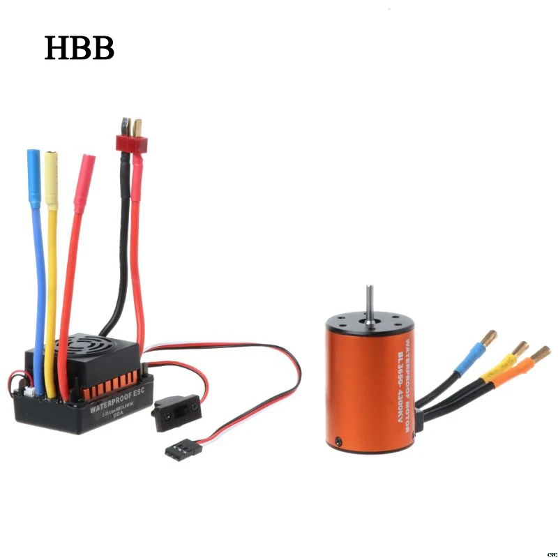 Водонепроницаемый бесщеточный двигатель 3650 4300KV/4370KV с 60A ESC Combo Set для HSP 1/10 RC Car |