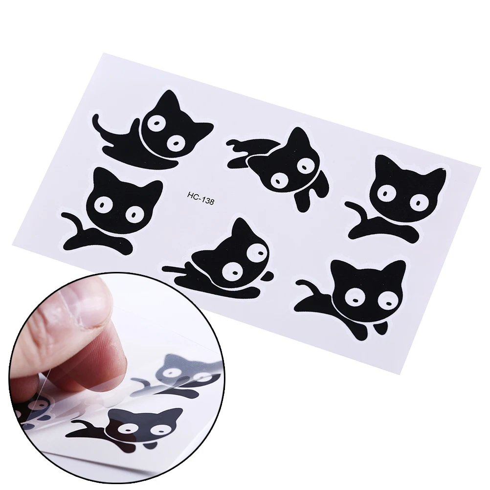 

Body Arts Flash Tattoo Henna Xha Tatoo Men And Women Small Black Cat Waterproof Temporary Tattoos Tatuajes Temporales Temporary