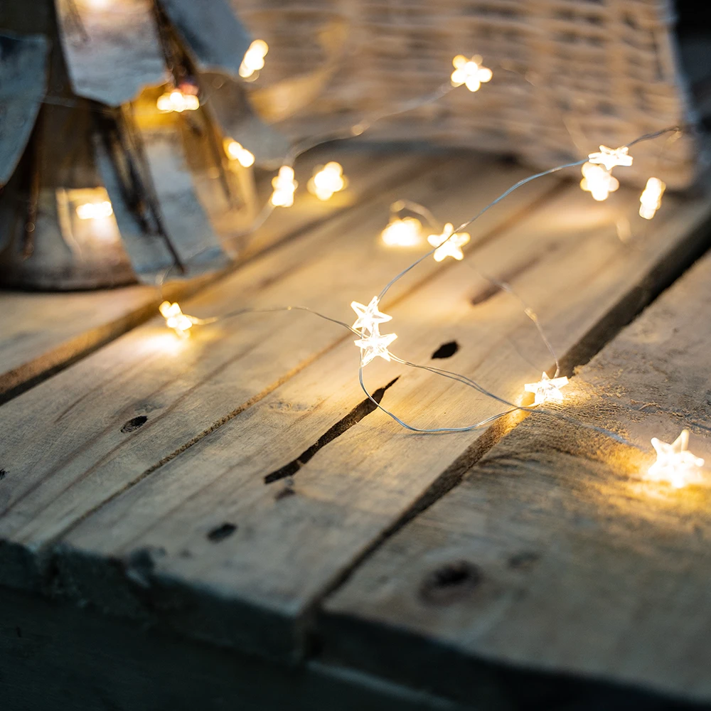 

60 Star LED String Fairy Lights Battery Operate Night Lights for Christmas Party Bedroom Holiday Wedding Indoor Decoration