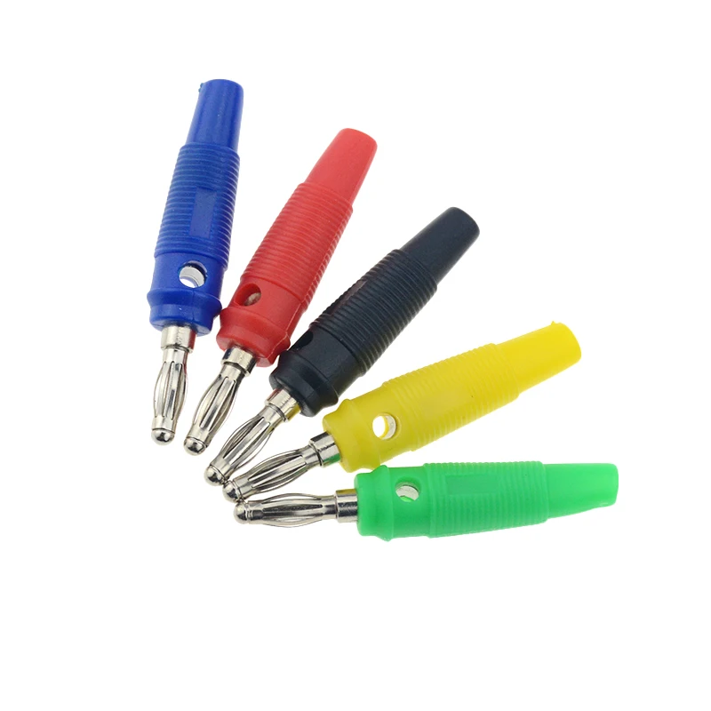 4 шт. мм аудио динамик Банановый штекер Посеребренный разъем красный черный