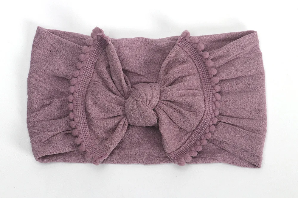 Повязка на голову детская с бантом нейлоновый головной убор для новорожденных