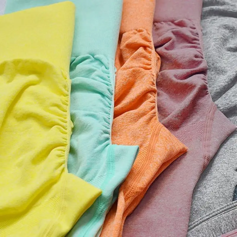 

High Waist Sweet Colors Seamless Yoga Set Women Crop Top Sport Bra Gym Leggings Lift the Hips Fitness Workout Clothes Pants