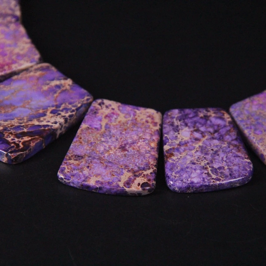 15 шт. Топ отверстие фиолетовый океан Impression Jaspers градуированное ожерелье модные