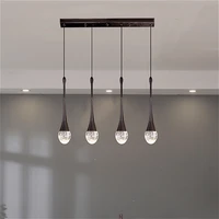 modern luxury ceiling crystal chandelier lighting nordic art home indoor lighting goldblack led long dining room pendant lights