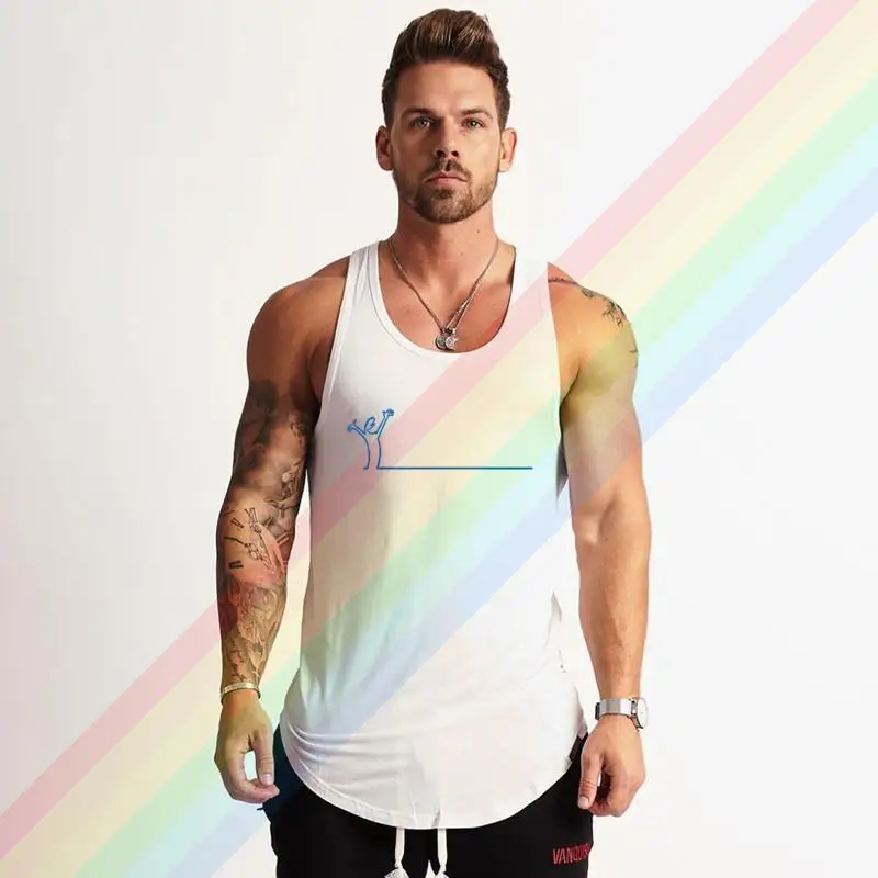 2021 Fashion La Linea Happy Action Expressions Comfortable Bodybuilding Tank Tops For Men Summer Gym Clothing Customized Vest | Мужская