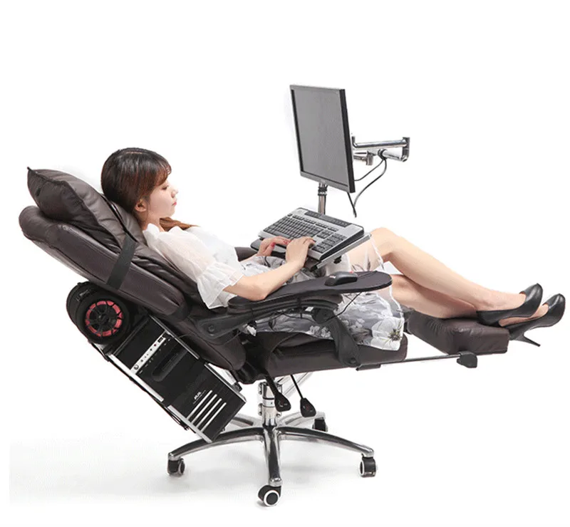 

OK910 Full Motion Reclining Chair + Monitor Keyboard Holder +Chair Arm Clamp Elbow Wrist Support Mouse Pad for Game Office