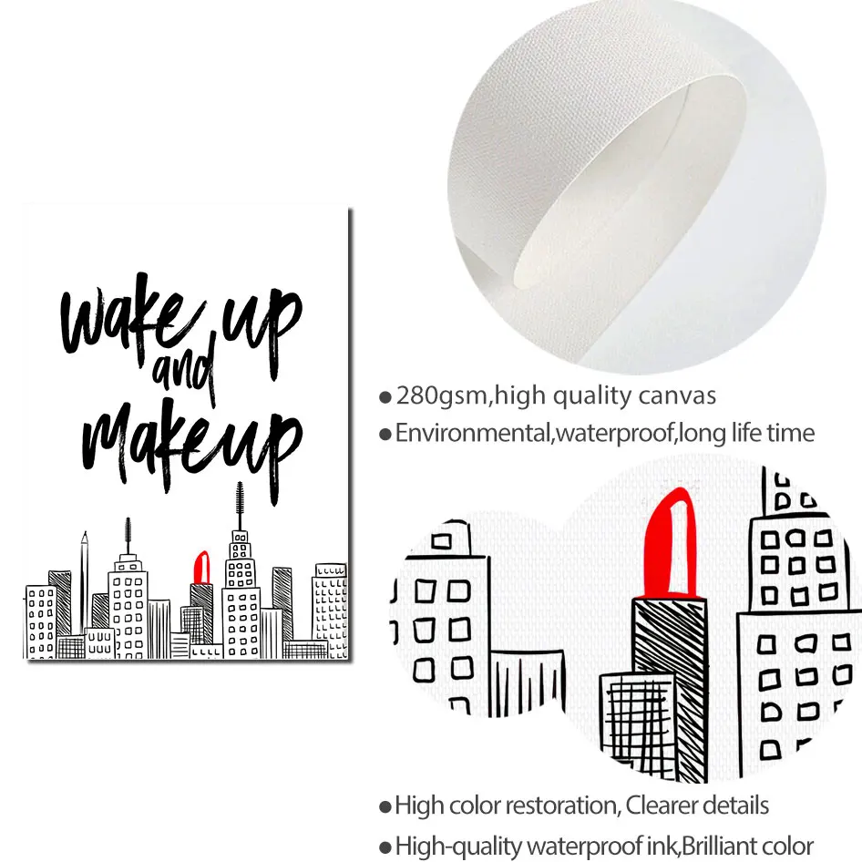 Нью-Йорк плакат Пробуждение Холст Картина Макияж Стены Искусство Печать Цитата