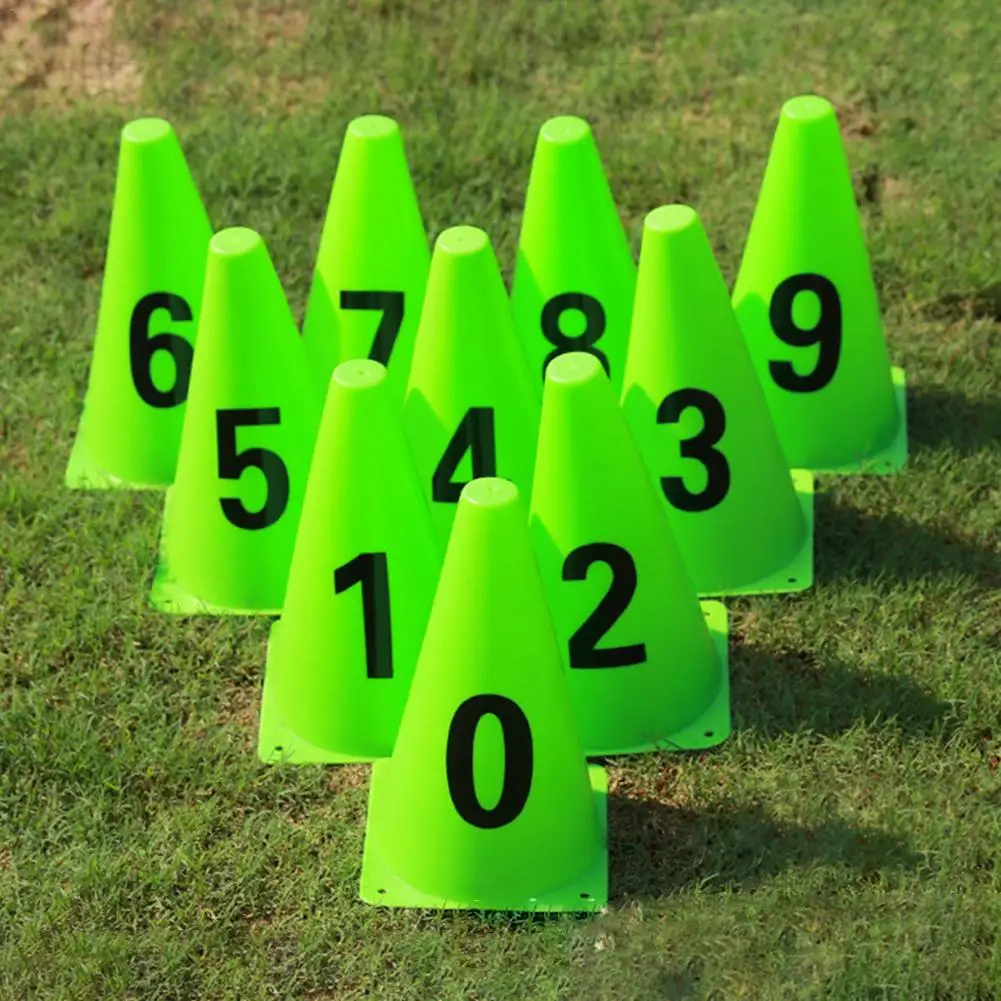 10 шт. конус для футбола тренировок ПВХ отметки стадиона футбольного барьера