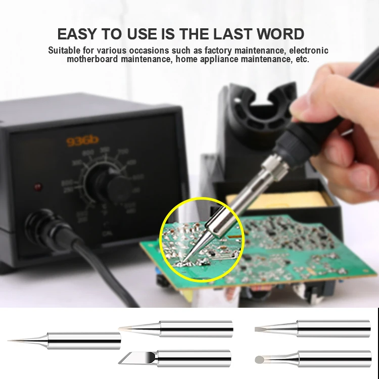 

Наконечник для паяльника FURONGHUA, 5 шт., наконечник для паяльника 936 с постоянной температурой, наконечник для ножа, наконечник Подковы и заостр...