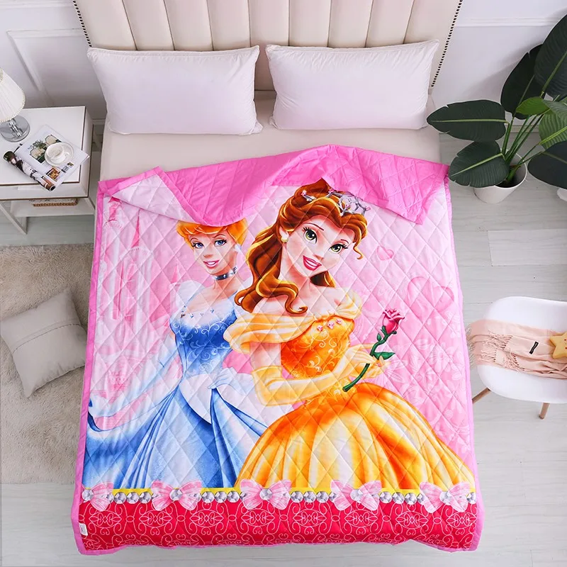 Стеганое одеяло Принцессы Disney розовое постельное белье двойной размер для