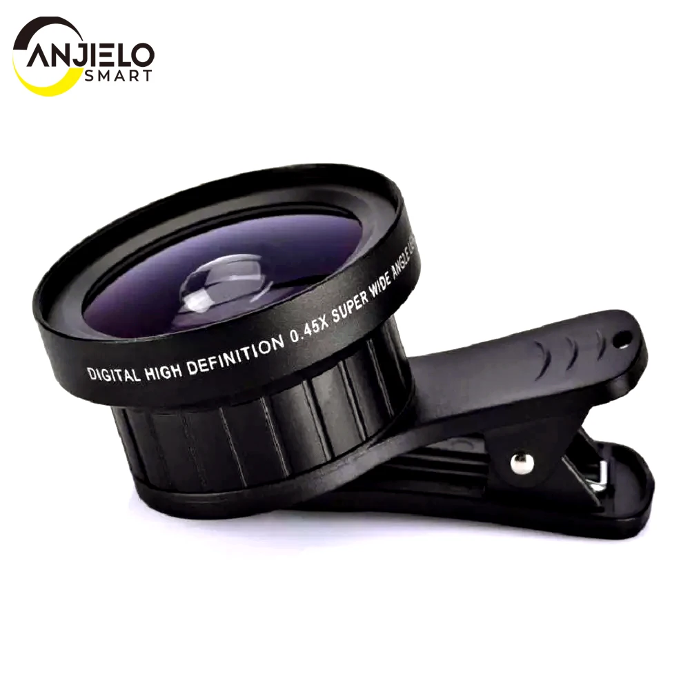 

Anjielosmart 2 in 1Phone Lens 0.45X Wide Angle+12.5X Macro Lens Professional HD Phone Camera Lens For smartphone iphone Samsung