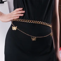 fashion waist chain for women metal butterfly belt body chain luxury designer lady dress clothing accessories jewelry