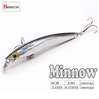 wobbler minnow floating hard plastic artificial bait for fishing lure tackle bass 8cm 3d eyes topwater 2 fish hook crankbait 1pc