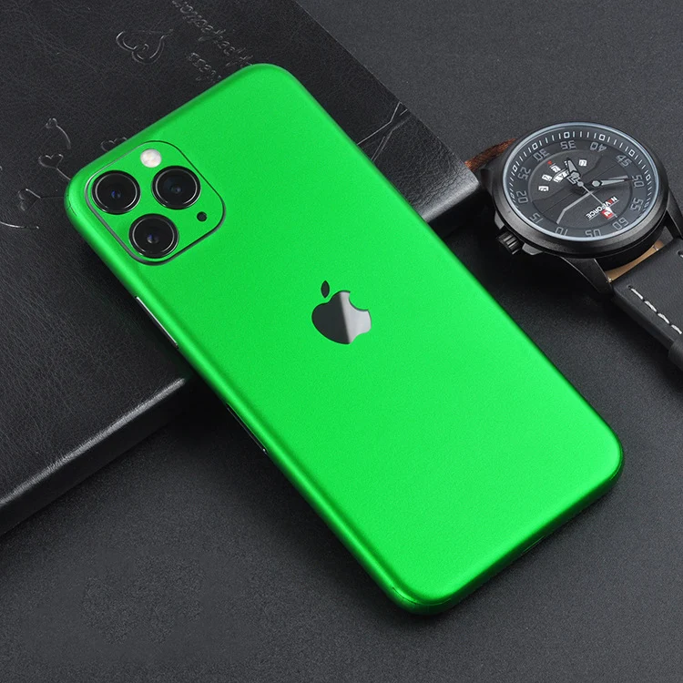 Красная фиолетовая Лазерная Зеленая задняя пленка для Apple IPhone 11 Pro Max 11 Pro алюминиевая матовая против царапин ультратонкая конструкция - Цвет: Зеленый