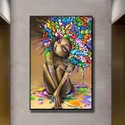 Цветные абстрактные девушка холст для живописи уличного граффити художественные плакаты и принты современный Поп Wall Art Изображение для Декор в гостиную