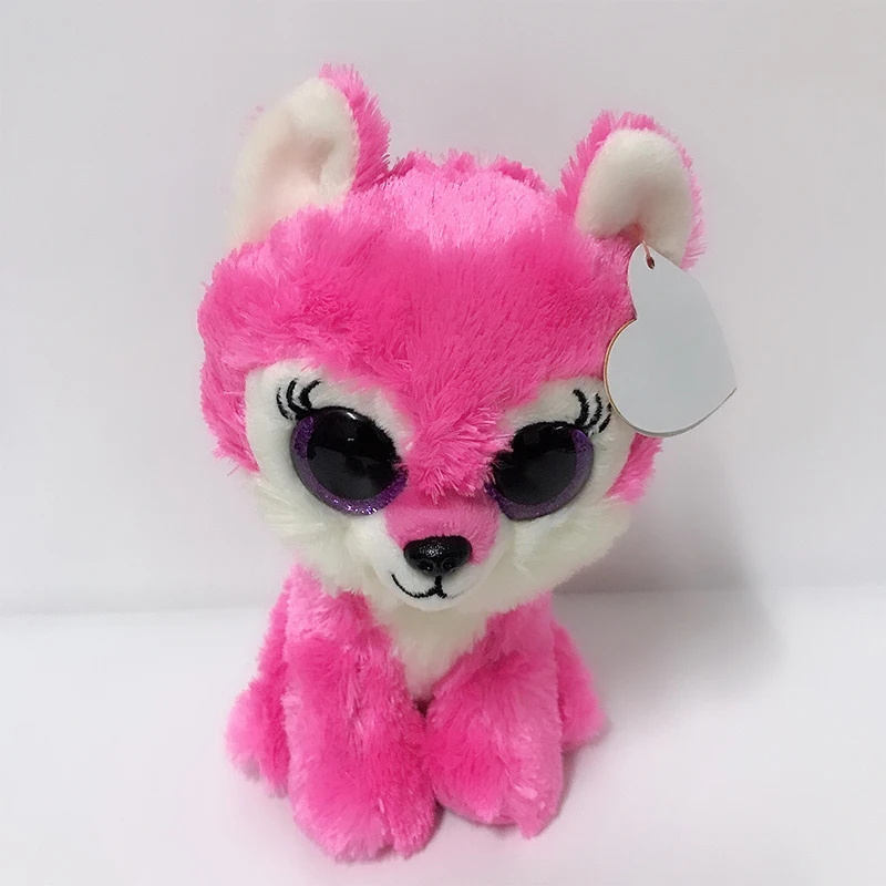 15 см Ty Beanie Wolf игрушка с животными блестящие большие глаза нефрит ирис Sierra Мягкая