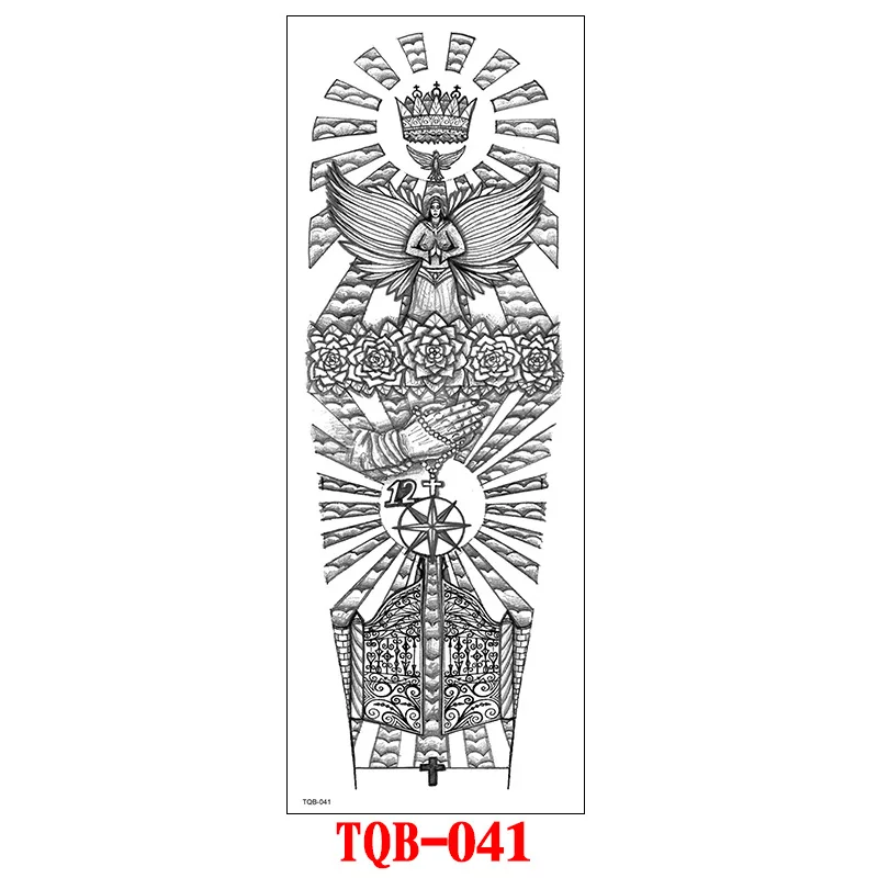 

Large Arm Sleeve Tattoo Sticker Flower Angel Waterproof Tattoo Body Art Temporary Fake Tatoo For women men